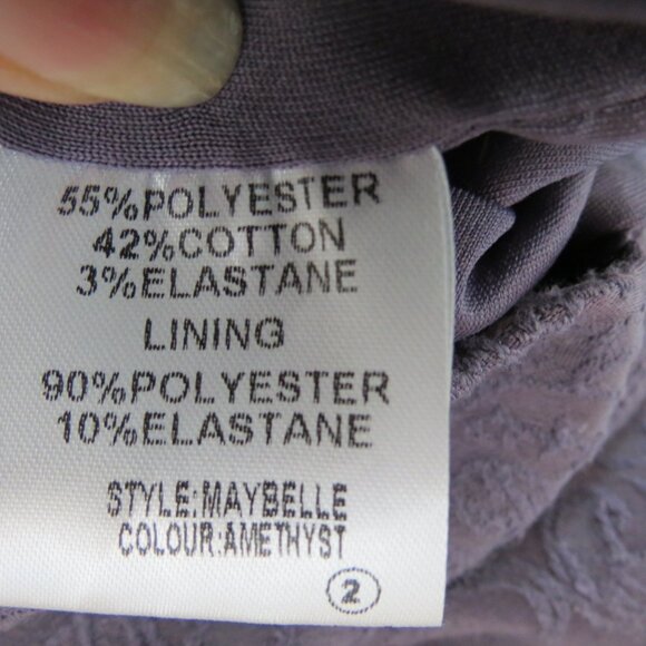 Lindy Bop Amethyst Sheath Dress Lined Quiet Luxury Sleeveless Bow Size 6 - Picture 9 of 9